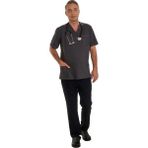 Fbc Tekstil V Yaka Doktor Önlüğü Eczacı Önlüğü Laborant Önlüğü Hemşire Önlüğü Estetisyen Önlüğü Gri Kısa Kol Erkek Önlük - Kırmızı
