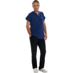 Fbc Tekstil V Yaka Doktor Önlüğü Eczacı Önlüğü Laborant Önlüğü Hemşire Önlüğü Estetisyen Önlüğü Sax Kısa Kol Erkek Önlük - XXXL (110 - 125 cm) - Renkli