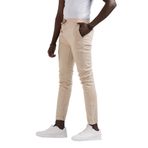 FBI Jeans Dar Ve Lastikli Paça Beli İplikli Kanvas Kumaş Slimfit Jogger Pantolon KREM 32