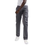 FBI Jeans Mevsimlik Kanvas Kumaş Regular Fit Boru Paça Kargo Pantolon GRİ 32