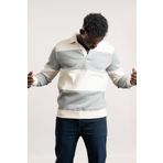 FBI Polo Yaka Kalın Çizgili 3 İplik İçi Şardonlu Slimfit Sweatshirt GRİ M