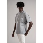 FBI Yarım Oversize (Hafif Bol Kesim) Bisiklet Yaka Cepli Pamuklu T-shirt GRİ M