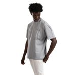 FBI Yarım Oversize (Hafif Bol Kesim) Bisiklet Yaka Cepli Pamuklu T-shirt GRİ S