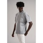 FBI Yarım Oversize (Hafif Bol Kesim) Bisiklet Yaka Cepli Pamuklu T-shirt GRİ XL