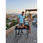 FBT Kamp, Piknik ve Bahçe Için Profesyonel Odun ve Kömürlü Katlanabilir Mangal Siyah