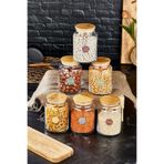 FBZhome 6l Ahşap Vakum Kapaklı Kavanoz Baharatlık Cam Kavanoz 800 ml Fma05223