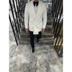 Fc Plus Damatlık Kruvaze Premium Takım Elbise - Beyaz - 6 Drop - 52