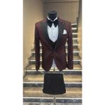 Fc Plus Damatlık Takım Elbise - Bordo - 6 Drop - 46