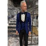 Fc Plus Damatlık Yelekli Takım Elbise - Saks - 52