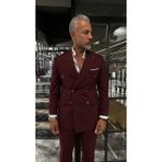Fc Plus Kruvaze Takım Elbıse - Bordo - 58