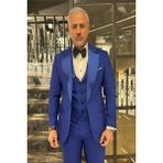 Fc Plus Sivri Yaka Yelekli Damatlık Takım Elbise - Saks - 50
