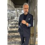 Fc Plus Torba Cep Kruvaze Kol Detaylı Takım Elbise - Lacivert - 46