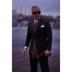 Fc Plus Torba Cep Pileli Yün Takım Elbise - Kahve - 58