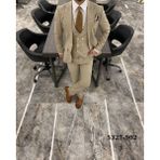 Fc Plus Yelekli Takım Elbise - Extra Slim Fit - Bej - 52