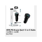 Fc16 Süper Hızlı 48W 1X Type-C Araç Şarj Cihazı, 12/24V Çakmaklık Girişli Akım Korumalı,