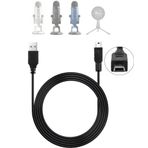 FCD TRUST 3 ft Mavi Yeti Mikrofon Kablosu Mavi Yeti Kablosu Mavi Yeti Mavi Yeti USB Kablosu Mavi Yeti Pro, Kartopu iCE Mikrofonlar, Güç Kablosu USB A Erkek - Mini USB Veri Aktarım Kablosu (2,6FT/0,8
