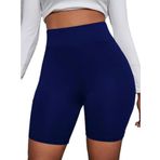 F&D Fancy&Dancy Kadın Siyah Yüksek Bel Spor Şort - Bel Kontrolü Olan Yoga Koşu Fitness Şortları - 4097 (Lacivert, Large)