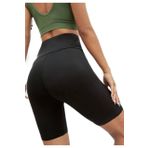 F&D Fancy&Dancy Kadın Siyah Yüksek Bel Spor Şort - Bel Kontrolü Olan Yoga Koşu Fitness Şortları - 4097 (Siyah, Large)
