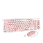 Fd IK6631 Kablosuz 2.4 Ghz Office Klavye + Pembe Mouse