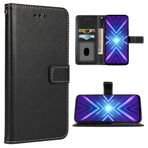 FDCWTSH Huawei Honor 9X Cüzdan Kılıf Bilek Kayışı Kordon Deri Kapaklı Kılıf Kart Tutucu Stand Cep Aksesuarları Folyo Cüzdan Kredi Telefon Kılıfları Hwauei Honor9 X 9 için Kadın Erkek Siyah