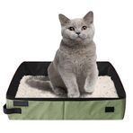 FDDE Su Geçirmez Kedi Kumu Tepsisi, Taşınabilir Katlanabilir Kedi Kumu Kutusu, Su Geçirmez Kumaş Kedi Kedi Kumu Tavası Taşınabilir, İç Mekan, Seyahat, Kamp, Park (Yeşil)