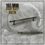 FDS Asır 160 mm Vida Aralığı Antik Sarı Renk Mobilya Kulp