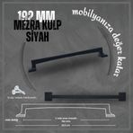 FDS Merza 192 mm Vida Aralığı Siyah Renk Mobilya Kulp