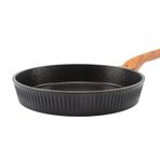 Febern Premium Bio Granit Alüminyum Döküm Nisch Tava (Siyah-Koyu Ahşap Kulp) (26)
