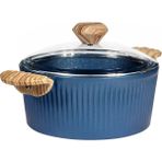 Febern Premium Bio Granit Alüminyum Döküm Nisch Tencere - Mavi - 22 cm