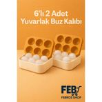 Febros 6’lı 2 Adet Turuncu Silikon Yuvarlak Buz Kalıbı – Kahve, İçecek, Kokteyller İçin Yuvarlak Buz Kalıbı