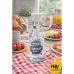 Febros Apart Kapaklı Cam Limonata Süt Su Detox Cam Sürahi İçecek Şişesi