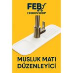 Febros Elastik Musluk Matı Su Tutucu Düzenleyici Kaydırmaz Taban Organizer Mutfak Banyo Lavabo Matı