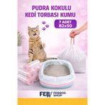 Febros Pudra Kokulu Kedi Tuvalet Torbası Kumu 7 Adet 82x50 cm Büyük Boy Hijyenik Kedi Kum Torbası