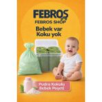 Febros Pudra Kokulu Taşınabilir Çanta Boy Koku Giderici Koku Önleyici Bebek Bezi Poşeti 4 Rulo 80 Li