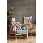 Fecra Botanik Raster Kırlent Kılıfı 43X43 Kırmızı 2'Li