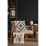 Fecra Botanik Raster Kırlent Kılıfı 43X43 Yeşil 2'Li