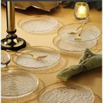 Fecra Chanel Gold Fileli 16 cm 6'lı Pasta Tabağı Seti