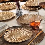 Fecra Elanor Gold 21 cm 6'lı Pasta Tabağı Seti