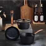 Fecra Starry 4 Parça Bakır Kulp Mini Granit Tencere Seti
