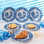 Fecra Vintage Blue 6 Parça Pasta Tabağı Seti