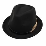 Fedora Şapka Caz Şapkası Klasik Kısa Kenarlı Panama Şapkası Zarif Fötr Şapka Erkekler Kadınlar için, siyah, One Size
