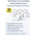Feedback Ipek Flaster 10 cm x 5 M 5 Adet Medikal Sabitleme Bandı Hipoalerjenik Yapışkanlı Cerrahi Flaster