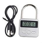Feegow LCD Ekranlı Dijital Zamanlayıcı Kilidi, Ağır Hizmet Elektronik Zaman Kilidi, Alarm Hatırlatma, USB Şarj Edilebilir, Sıçrama Korumalı (gümüş)