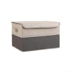 Feegow Pamuk keten katlanabilir saklama kutusu toz geçirmez kapaklı giysi keten oyuncaklar 40x27.5x26.5cm kat 40x30x2cm sağlam karton ekleme