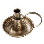 Feegow Saplı Demir Konik Mumluk, Ev Dekoru İçin Şık Sütun Şamdan, Düğün Merkezi, Yemek Masası, Şömine, LED Mumlarla Uyumlu (Küçük Bronz)