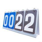 Feegow Scoreboard, 4 Haneli Skor Tablosu Flip Scoreboards Taşınabilir Flip Skorbord, Spor Masa Tenisi, Basketbol, Voleybol için Puan Tablosu Numaraları (Mavi Gri)