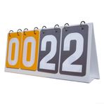 Feegow Scoreboard, 4 Haneli Skor Tablosu Flip Scoreboards Taşınabilir Flip Skorbord, Spor Masa Tenisi, Basketbol, Voleybol için Skorbord Numaraları (Sarı Gri)