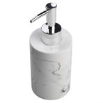 Feegow Sıvı El Sabunu, Şampuan, Vücut YIKAMALARI için Reçine Sabunluk Pompa Şişesi - Banyo, Mutfak için Doldurulabilir Tezgah Dispenseri (Yuvarlak Beyaz 270ml)