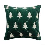 Feegow Yumuşak Peluş Kırlent Kılıfı Minder Kılıfları Noel Ağacı 45,5 x 45,5 cm - Rahat Peluş Yastık Kılıfı Noel Minder Kılıfı Dekoratif (yeşil)