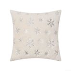 Feegow Yumuşak Peluş Kırlent Kılıfı Yastık Kılıfları Noel Ağacı 45,5 x 45,5 cm Kadife Dokunuşlu Kırlent Kılıfı Noel Partisi Dekoru için Koltuk (gümüş)
